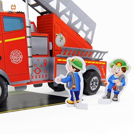 Mittimate Fire Engine Model Construction Book for Kids Diy Craft Book for Children