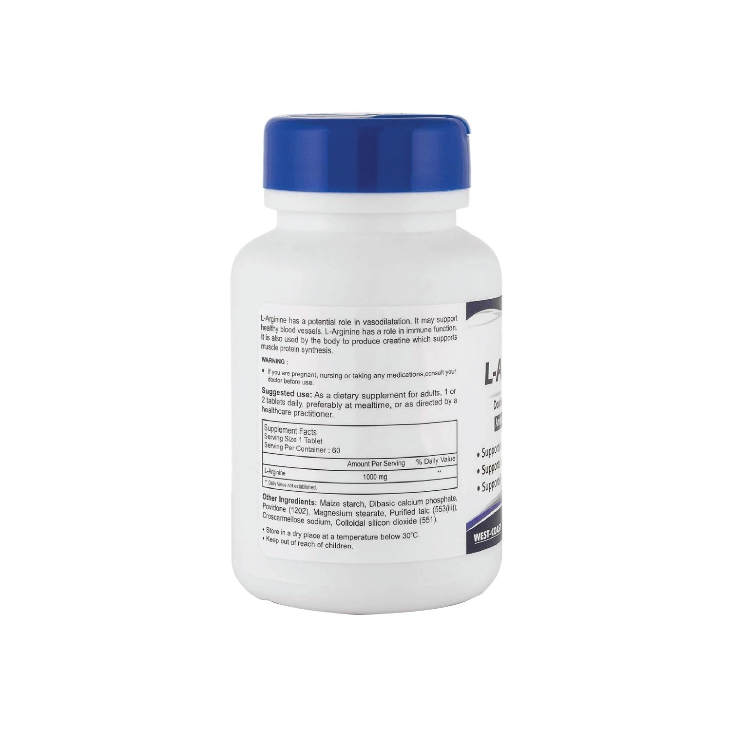 Healthvit L-Arginine 1000 Mg 60 Tablets