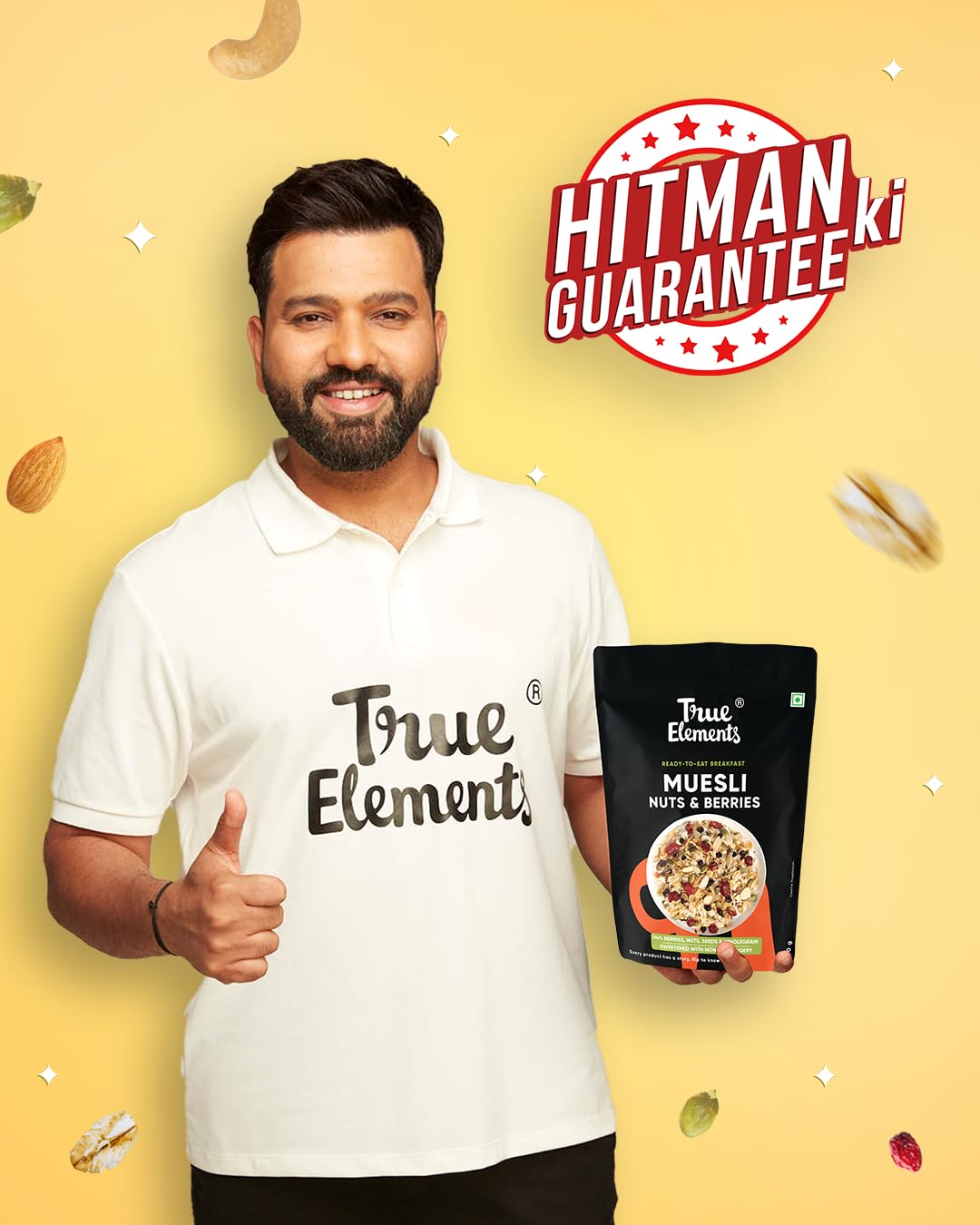 True Elements Muesli Nuts & Berries 700g - With 14% Millets, Almonds & Cranberries | Muesli Nuts Delight | Breakfast Cereal | 100% Wholegrain