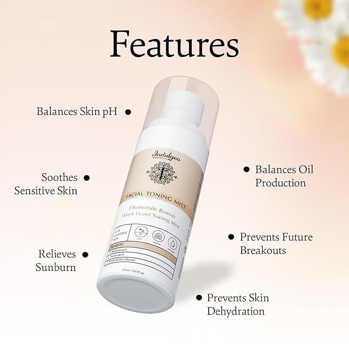 Indulgeo Essentials Camomile Roman Witch Hazel Facial Toner - 60 ml