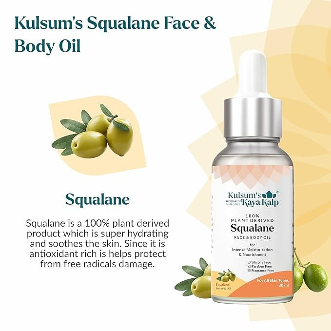 Kulsum's Kaya Kalp Herbals Squalane Face & Body Oil - 30 ml
