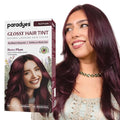 Paradyes No Bleach Berry Plum Glossy Hair Tint, Ammonia-free Formula for Natural Black Hair - 160 Gms