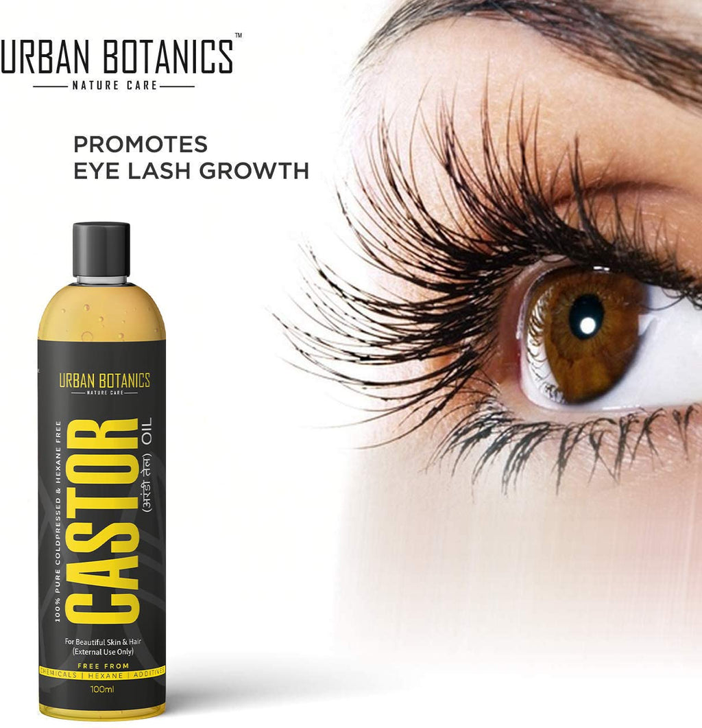 UrbanBotanicsÂ® Cold Pressed Castor Oil for Hair Growth, Skin Care, Moisturising Dry Skin, Nails, Eyelash - Virgin Grade - 100ml