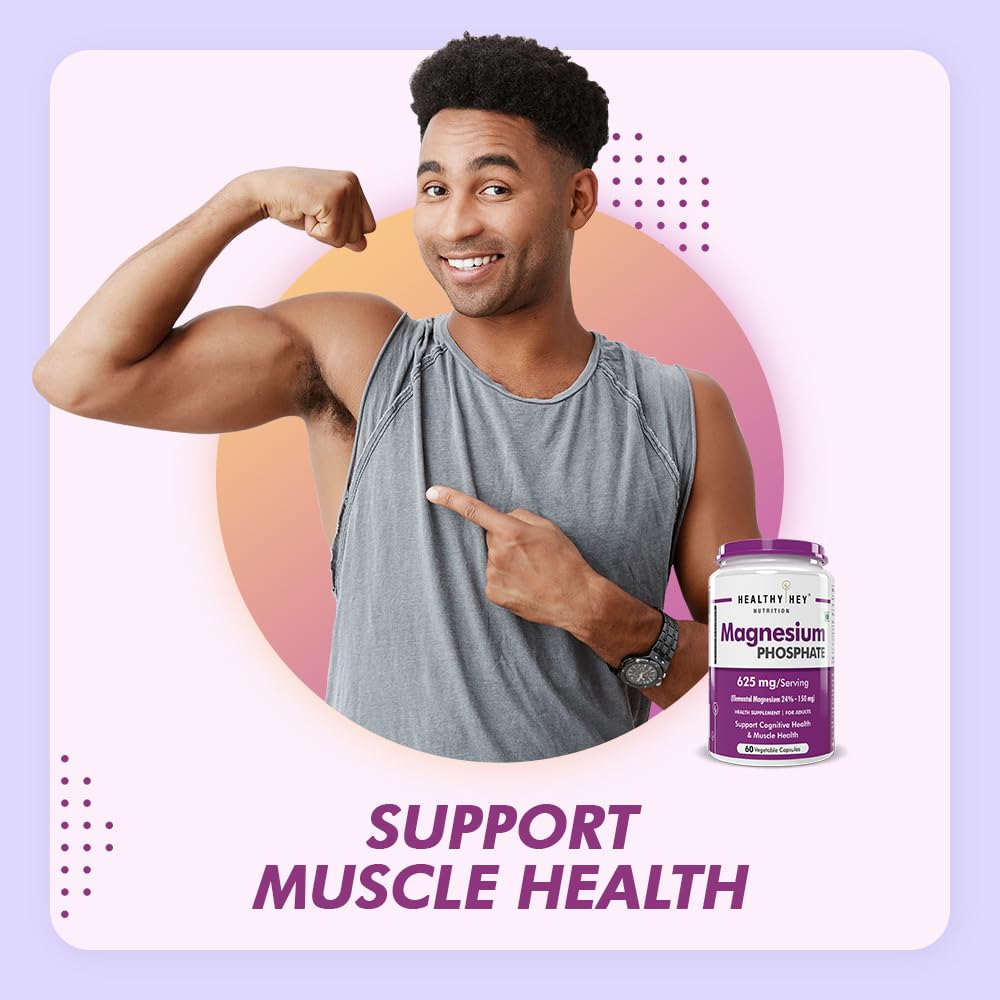 HealthyHey Nutrition Magnesium Phosphate - 625mg/serving - 60 Vegetable capsules