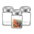 Cello Qube Fresh Glass Storage Jar for Kitchen Transparent Set of 3 Pcs - 800 ml