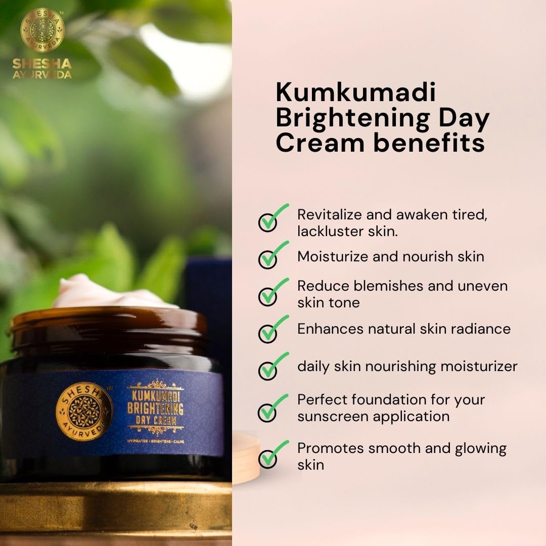 Shesha Naturals Ayurveda Kumkumadi Brightening Day Cream - 50 gms