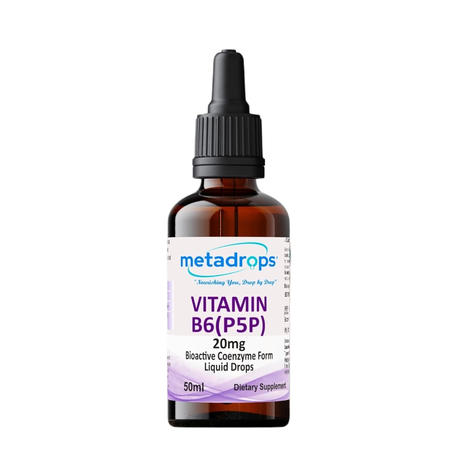 METADROPS Advanced Vitamin B6 (P5P) Liquid Supplement â€“ 20mg Active Form for Maximum Bioavailability â€“ Supports Energy, Brain Health & Hormonal Balance â€“ 100+ Vegan Servings (50ml) â€“ Non-GMO & Gluten-Free
