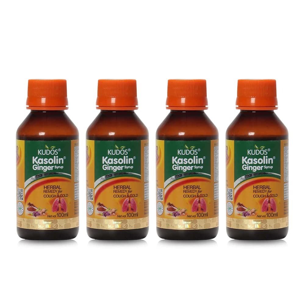Kudos Kasolin Ginger Syrup - 100 ml (Pack of 4)