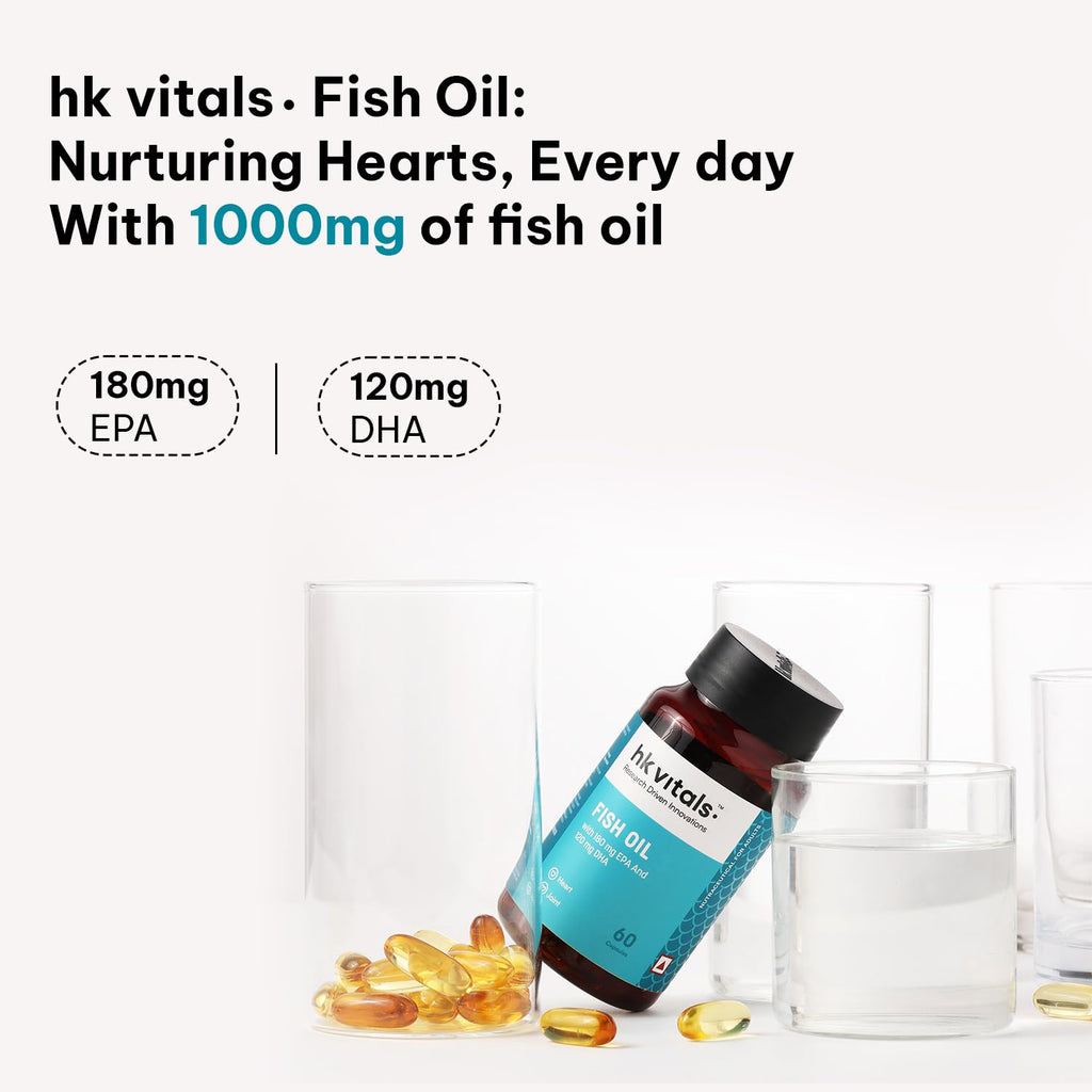 HealthKart hk vitals Calcium, Magnesium and Zinc Tablets with Vitamin D3 & Fish Oil (60 Tablets Each) Combo Pack | 1000mg Omega 3 with 180 mg EPA & 120 mg DHA