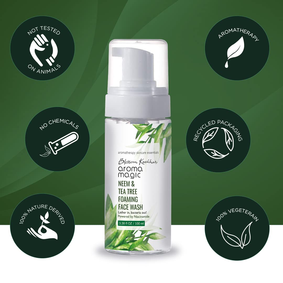 Aroma Magic Neem & Tea Tree Foaming Face Wash - 100ml (Pwrd by Niacinamide)
