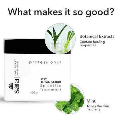 Sara Professional Oxy D-tan Scrub - 400 gms