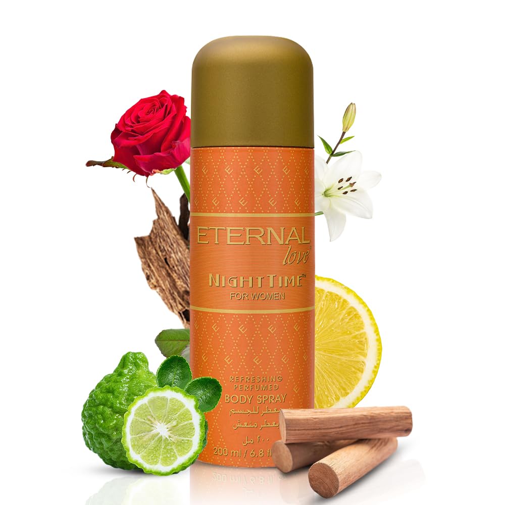 Eternal Love Nighttime - Body Spray for Women | Delicate Floral & Seductive Musk Notes | Fresh, Elegant & Magnetic Scent | Aldehydes, Jasmine & Balsam | Long-Lasting Perfume | Gift for Her | 200 ml