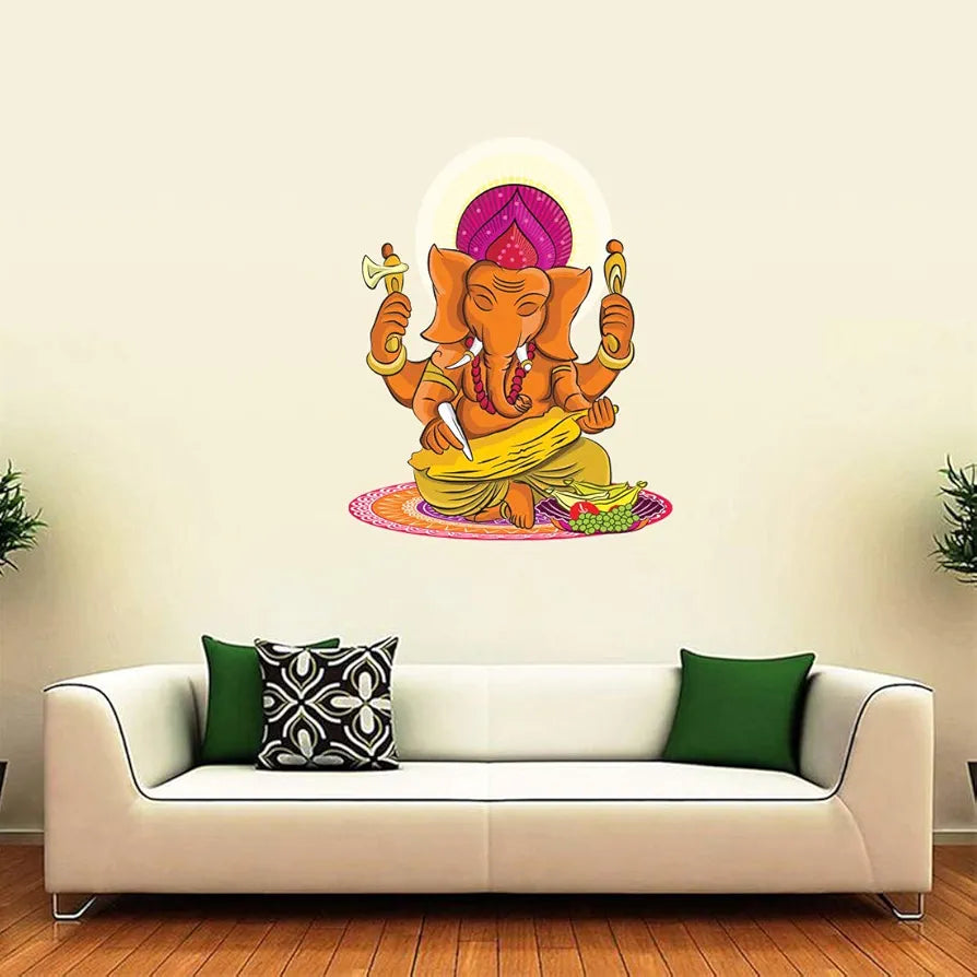 Rangoli White Glossy Vinyl Wall Sticker Premium Self-Adhesive Waterproof Design-22