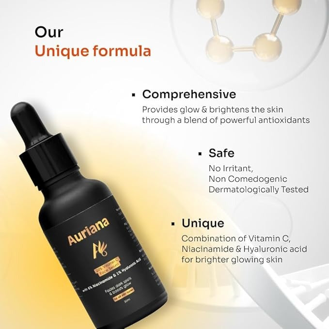 Auriana Cosmetics 20% Vitamin C Skin Brightening & Anti-Dark Spots Face serum - 30 ml