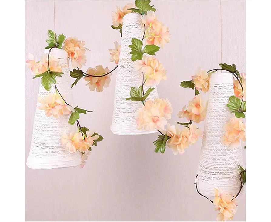 Lines Artificial Cherry Blossom Rattan Flowers Vine Peach