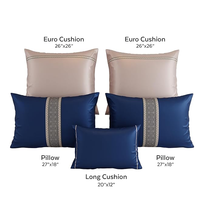 Stoa Paris Crown of Versailles 6 Piece Bedsheet Set Colour Navy