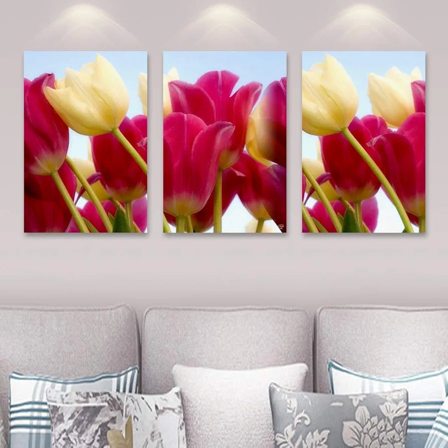Rangoli CD-1300 Wood Red Flower Painting Multicolour Abstract 12 x 18 Inch Design Code-1300