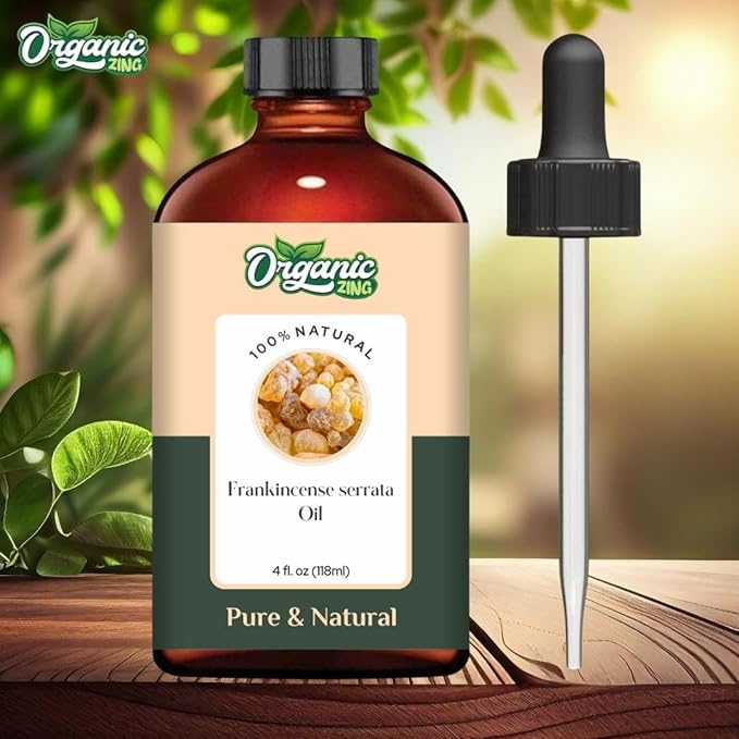Organic Zing Frankincense Serrata (Boswellia Serrata) Oil | Essential Oil for Skincare, Aroma and Diffusers - 118 Ml