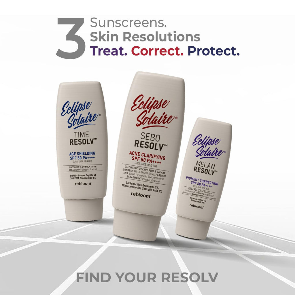 Eclipse Solaire SeboResolv Acne Clarifying SPF 50 PA++++ (UVA, UVB, IR & BR) | No white cast | Non-greasy | Oily/Acne prone skin 60ml