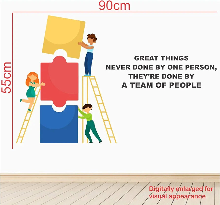 StickMe Team Work - Office - Inspirational - Motivational - Quotes Wall Sticker -SM751 -Self-Adhesive