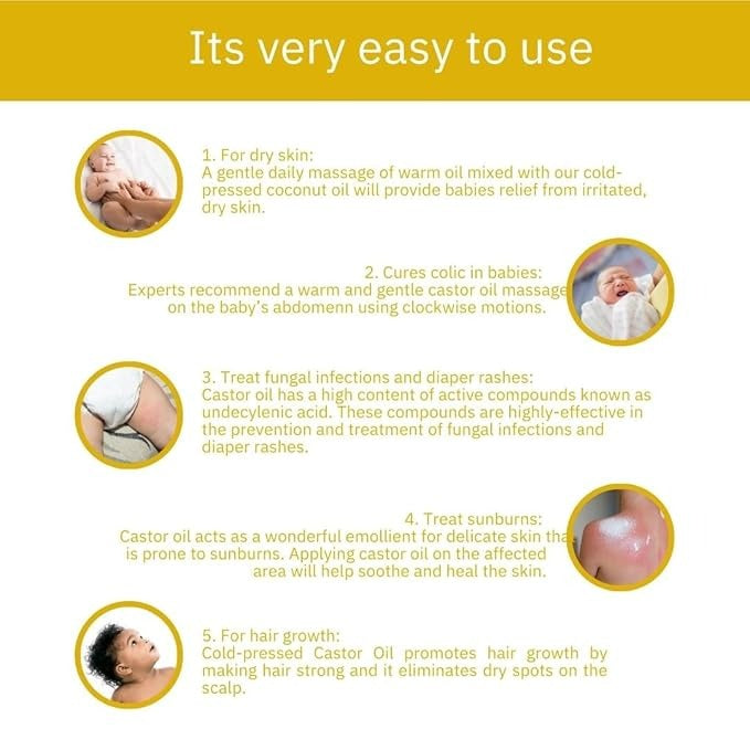 Earthbaby 100% Natural Origin Wood Cold Pressed Castor Oil - 250 ml