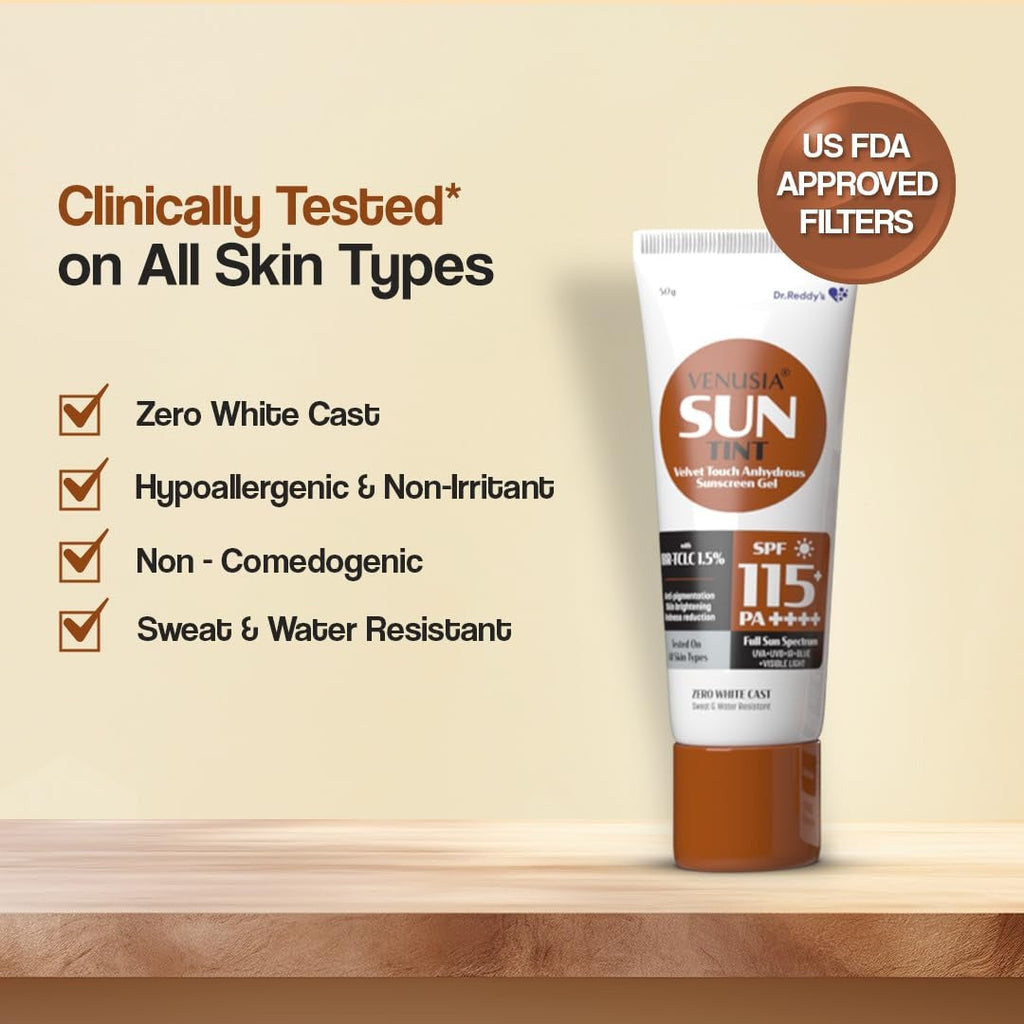 Dr. Reddy's Venusia Tinted sunscreen SPF115I Full spectrum protection - 50 gms