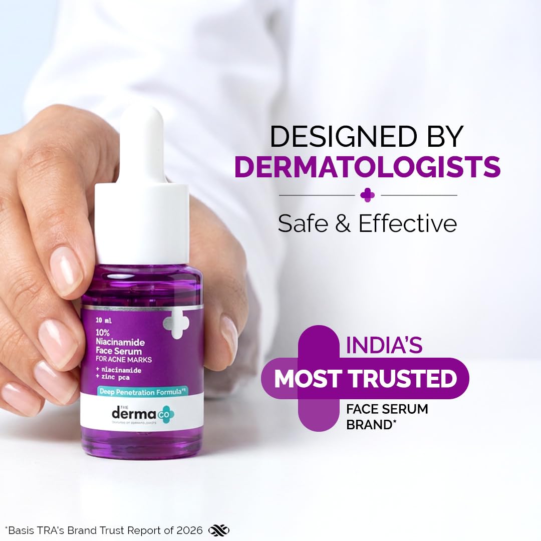 The Derma Co 10% Niacinamide Serum with 2% Zinc, Powered by Deep Penetration Formulaâ„¢ | Fades Acne Marks, Controls Oil & Reduces Dark Spots | 10 ml