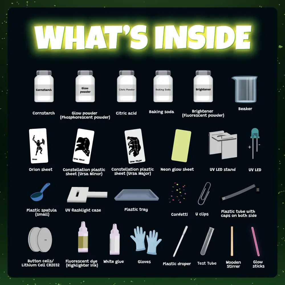 PW Glow in The Dark Science Kit for Kids, 15+ Amazing Science Experiments, STEM Learning for 8-12 Years Old, Birthday Gift for Boys & Girls