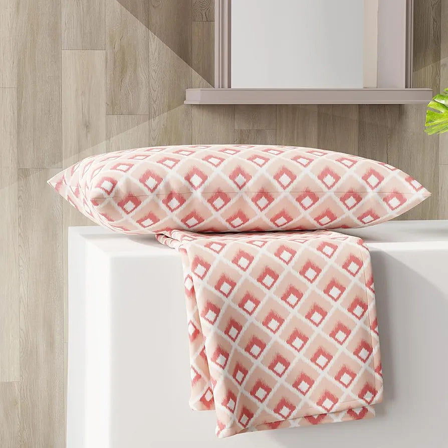 Layers Zen Cotton Blend Single Bedsheet Set 1 Single Cotton Bedsheet & 1 Pillow Cover 225 CVC Peach