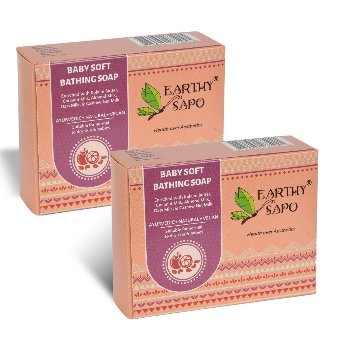 Earthy Sapo Handmade Baby Soft Bathing Soap - 100 gms (Pack of 2)