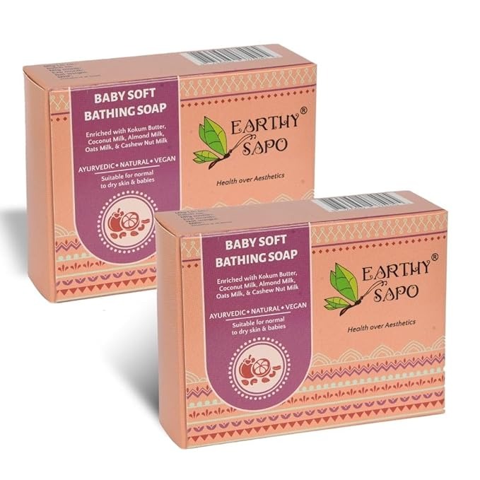 Earthy Sapo Handmade Baby Soft Bathing Soap for Babies - 100 gms (Pack of 2)