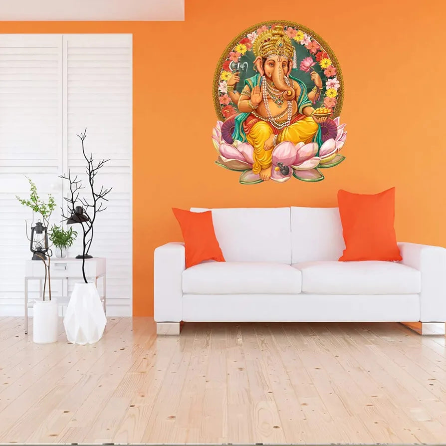 Rangoli White Glossy Vinyl Wall Sticker Premium Self-Adhesive Waterproof Parent-4 Design-18
