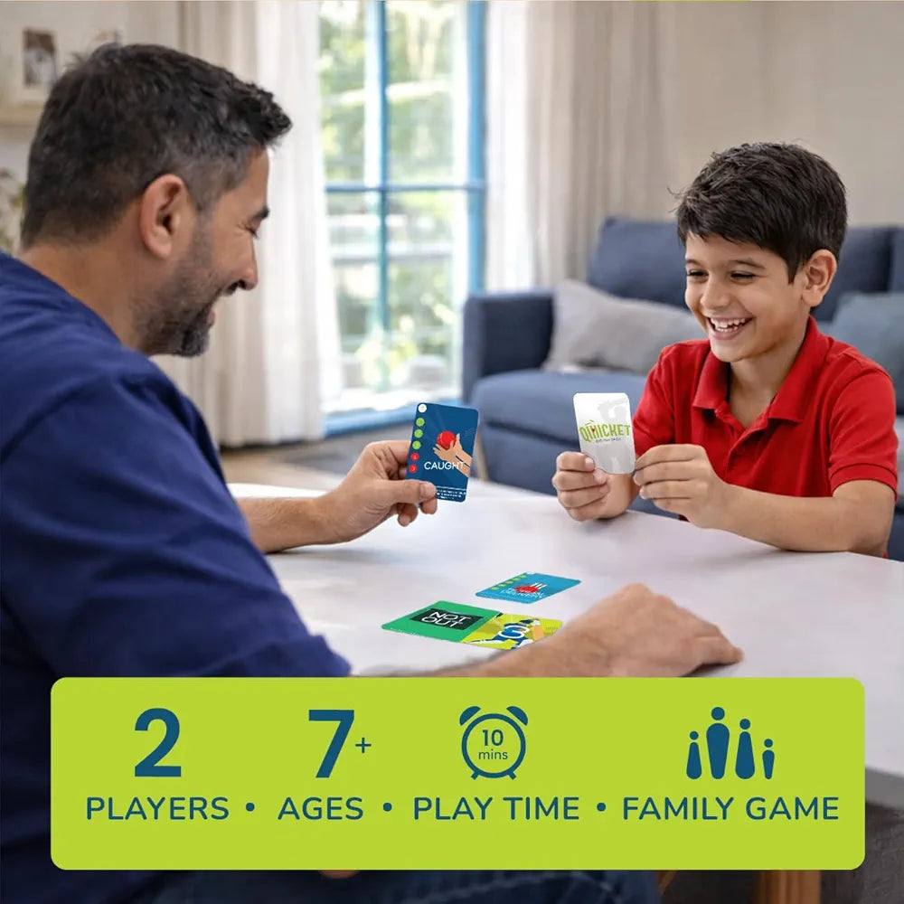 Binca Qwicket Cricket Card Game – Fast & Fun Indoor Cricket Game for Kids & Family