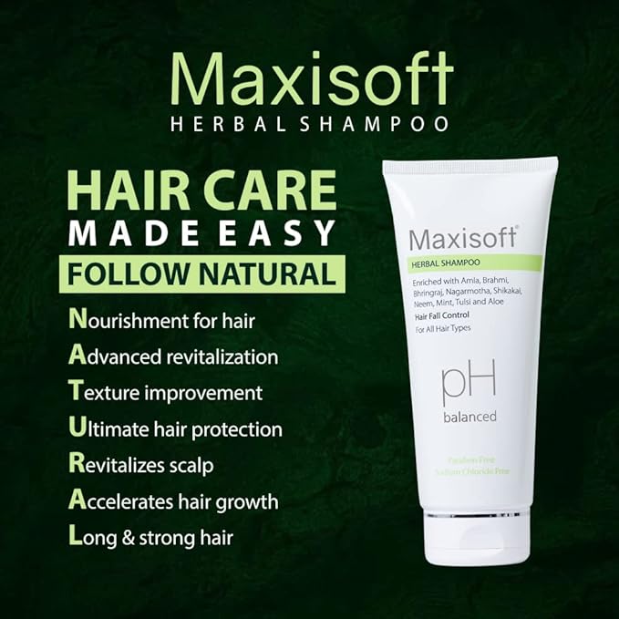 Maxisoft Herbal Shampoo| Hair Fall Control for Men & Women - 200 Ml