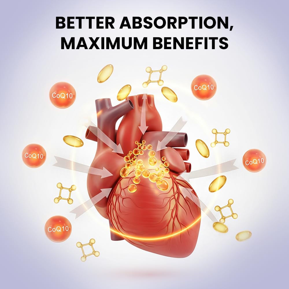 Briyo Highly absorbable CoQ10 100 mg Plus Omega-3 with Natural Form of Lycopene and Selenium, Heart Health Supplement (90 softgels)