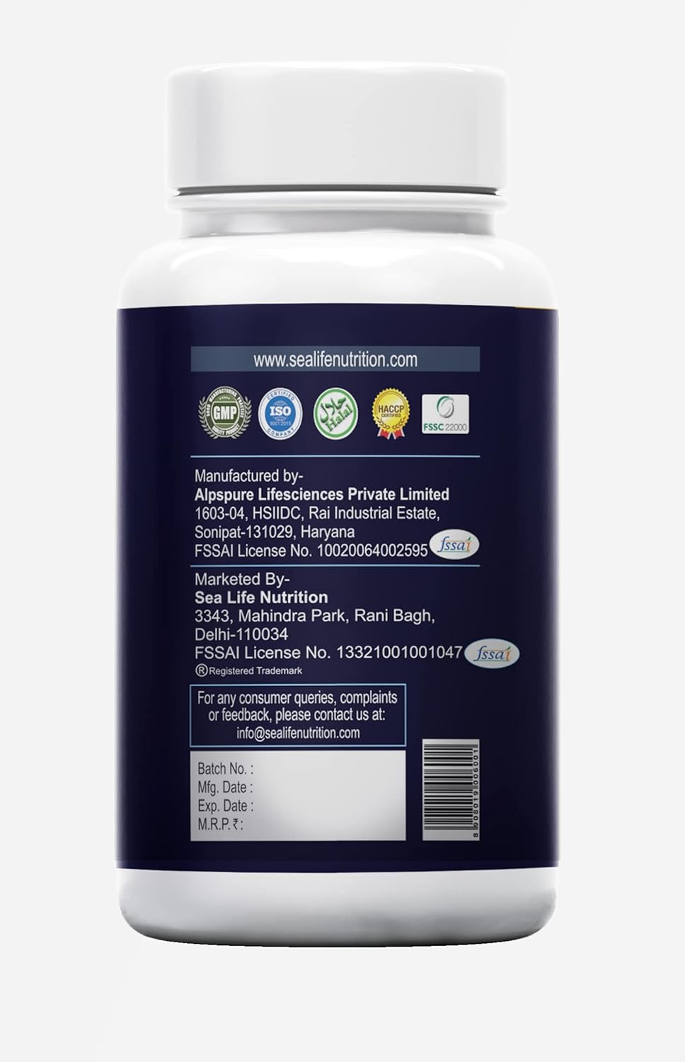 Sea Life Omega 3 Fish Oil 1000 Mg Fatty Acid Capsules | 180 Mg EPA & 120 Mg DHA | Pack of 1 (60 Softgels Capsules)| Supports Healthy Heart, Joints, Skin, Brain & Eyes | For Men & Women