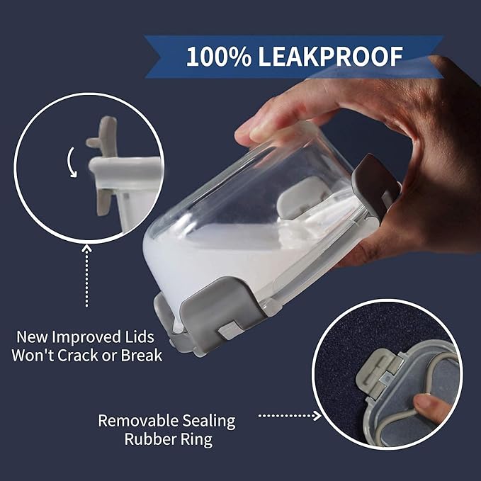 Femora Borosilicate Rectangle Microwave Oven Safe Glass Container With Dectahable & Break Free Lid | Black Color | 1000 Ml