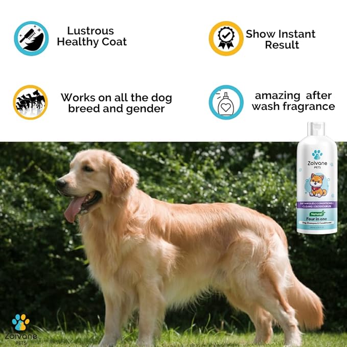 Zoivane Dog Shampoo - 200 Ml | 4 in 1 Dog Shampoo With Conditioner
