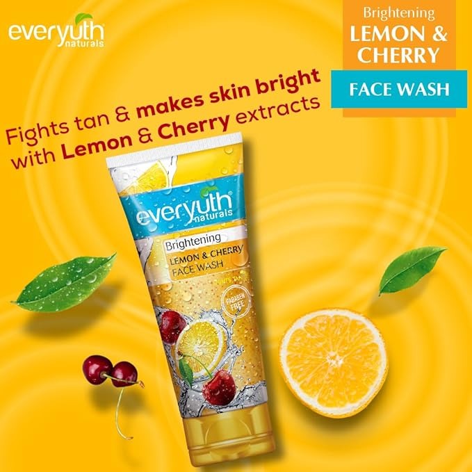 Everyuth Naturals Brightening Lemon & Cherry Face Wash - 150 gms