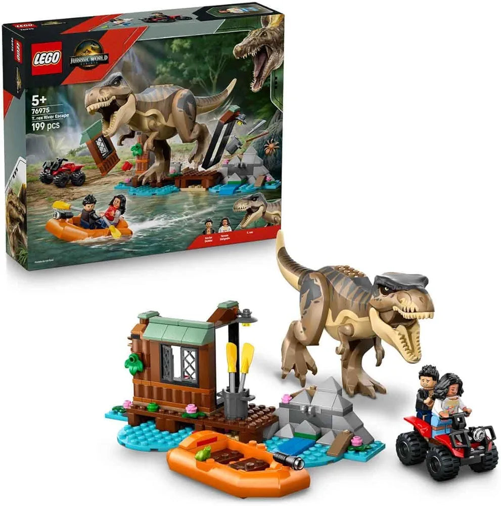 Lego Jurassic World T. rex River Escape Dinosaur Figure Building Set 76975 Building Blocks Toys for 5+ Gift for Boys and Girls