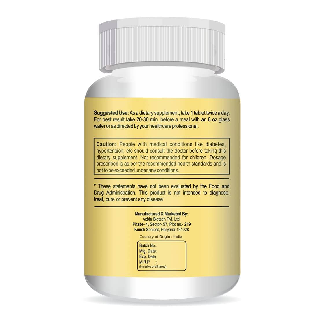 Vokin Biotech Slimherbal Tablets Support Reduce Belly Fat for Men & Women (90 Tablets)