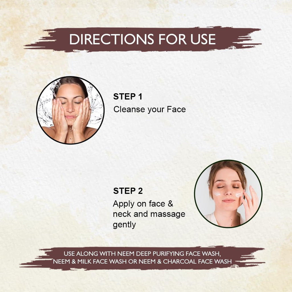 Neem Face Moisturizer | Hydrating & Nourishing Skin Cream for All Skin Types | Anti-Aging & Blemish Control with Neem Extract 100ml