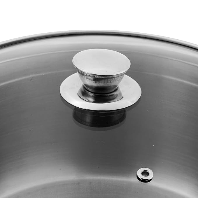 Vinod Bremen Stainless Steel Saucepot with Glass Lid 1 Litre, 14 cm | 2.5mm Thick Base | Riveted Sturdy Handle