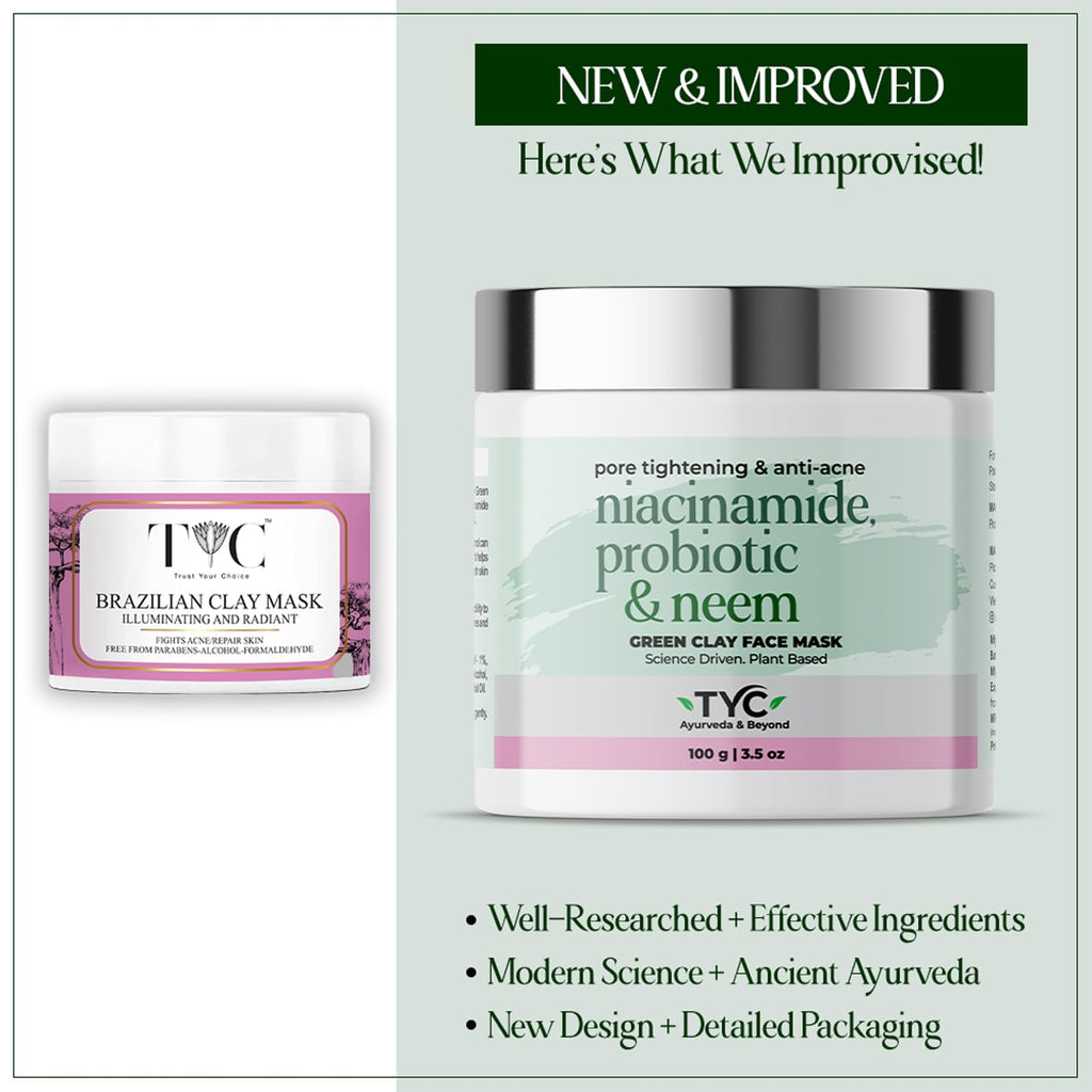 Trust Your Choice Niacinamide, Probiotics, Neem Green Clay Face Mask - 100 gms
