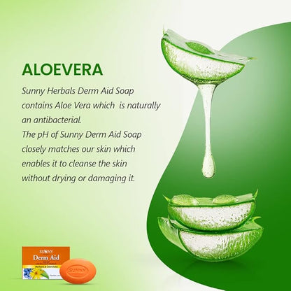 Sunny Herbals Derm Aid Soap For Rashes and Infection Free Skin - 75 gms (Pack of 4)