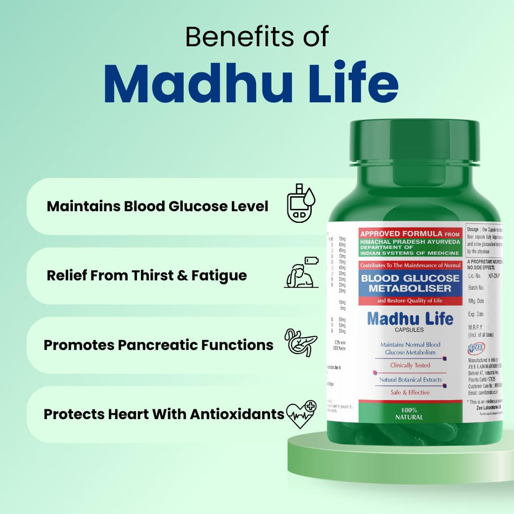 Zeelab Madhu Life Capsules | 100% Natural Ayurvedic Medicine For Diabetes