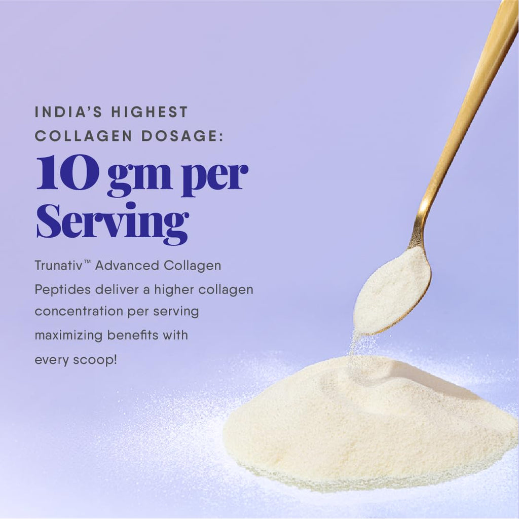 Trunativ Collagen Supplements | Advanced Japanese Marine Collagen Powder for Women & Men | Type 1 and 3 Hydrolyzed Peptides | Supplement with Hyaluronic Acid | Supports Skin Glow, Hair Growth, and Nail Strength | Unflavoured | 60g (Pack of 1)