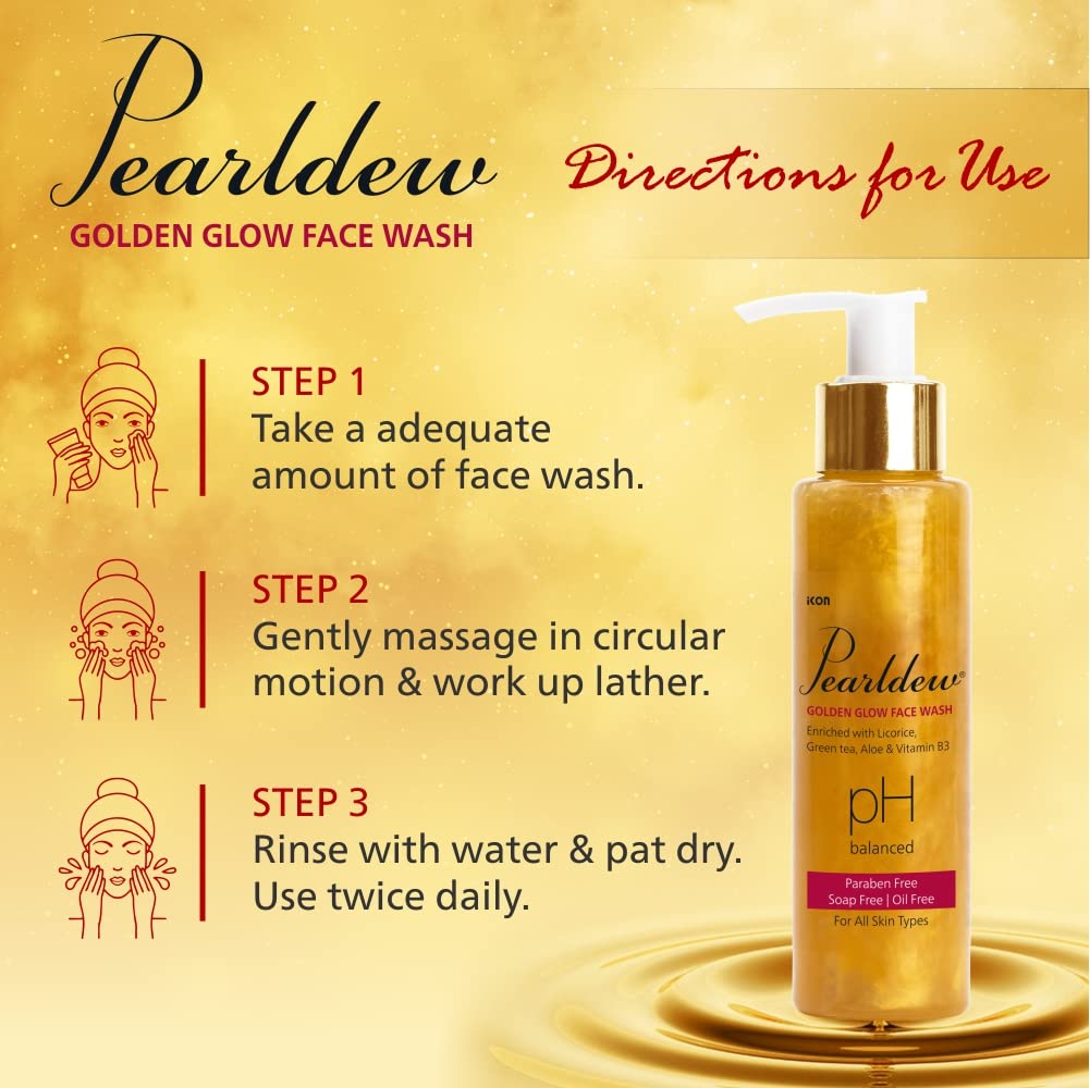 Pearldew Golden Glow Face Wash - 100 Ml | Pack of 2