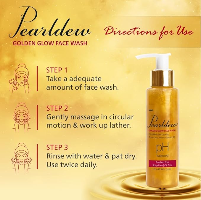 Pearldew Golden Glow Face Wash - 100 Ml | Pack of 3