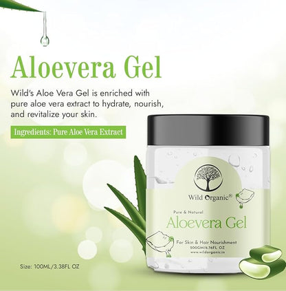 Wild Organic Pure & Natural Aloe Vera Gel - 200 gms